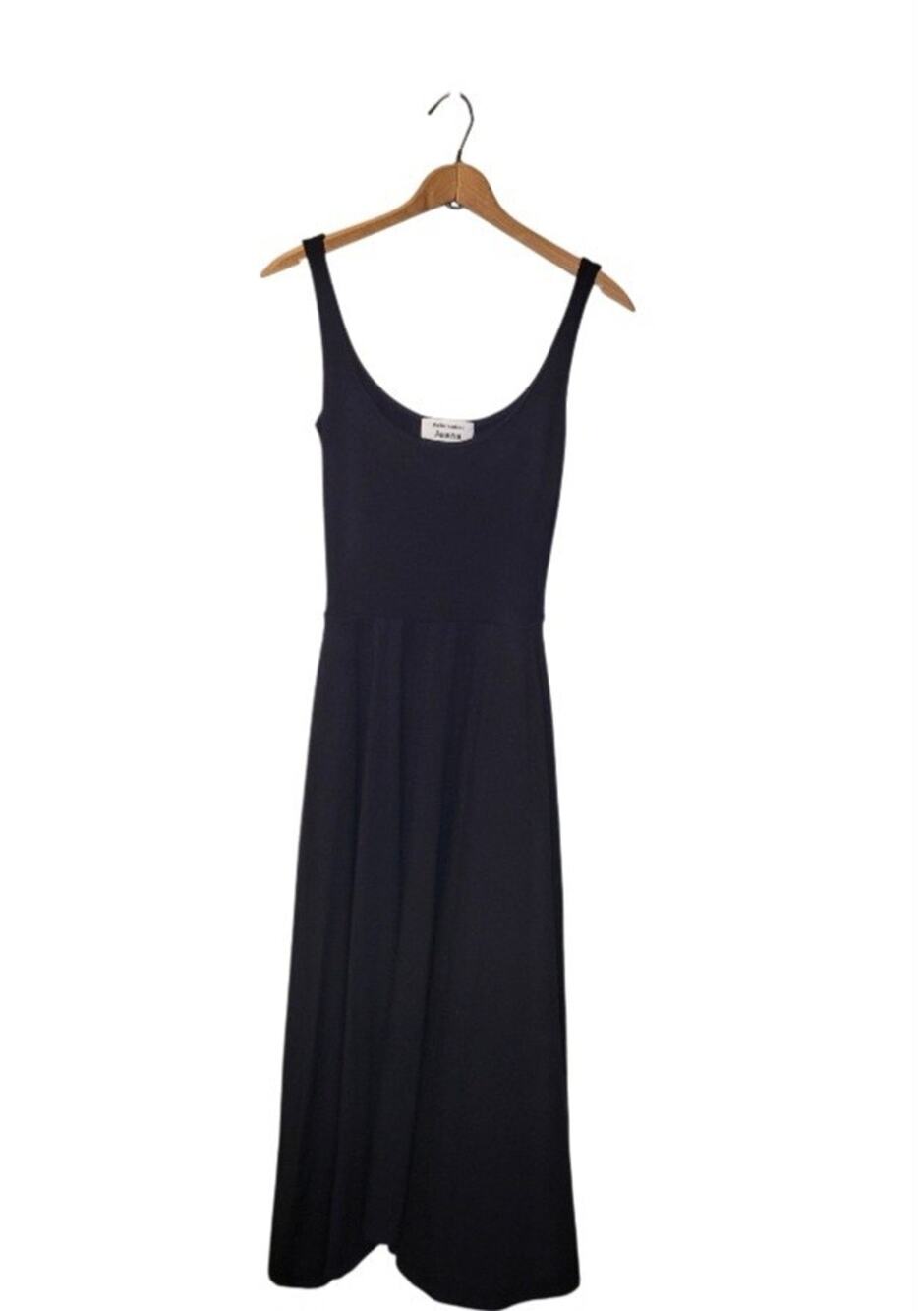 Reformation Black Rou Scoop Neck Knit Midi Dress Size XS Minimalist It Girl